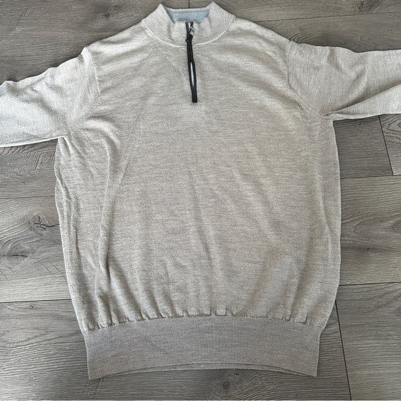 PETER MILLAR Crown Soft Merino Wool & Silk Blend Quarter-Zip Sweater size XL - Picture 3 of 9